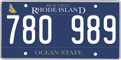 RI license plate 780989