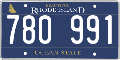RI license plate 780991
