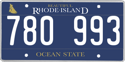 RI license plate 780993