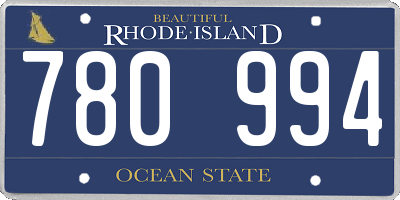 RI license plate 780994