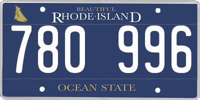 RI license plate 780996
