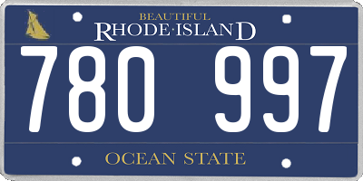 RI license plate 780997