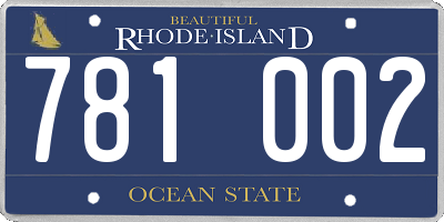 RI license plate 781002