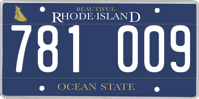 RI license plate 781009