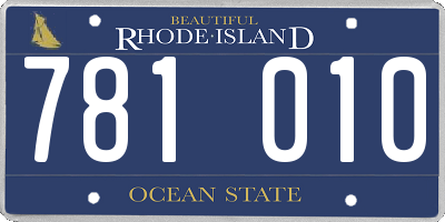 RI license plate 781010
