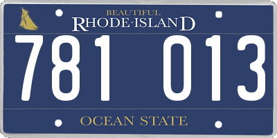 RI license plate 781013
