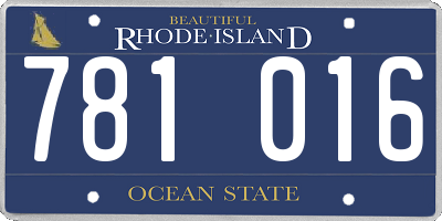 RI license plate 781016