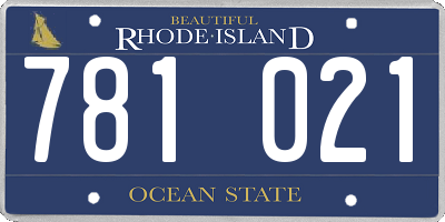RI license plate 781021