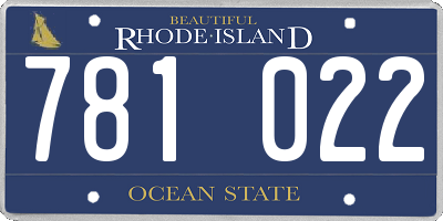 RI license plate 781022