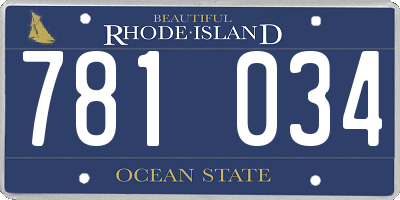 RI license plate 781034