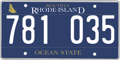RI license plate 781035