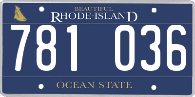 RI license plate 781036