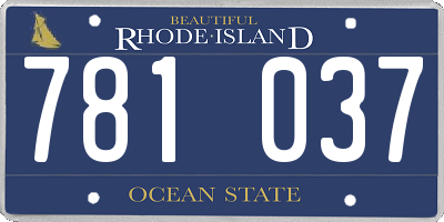 RI license plate 781037