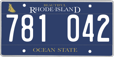 RI license plate 781042
