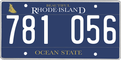 RI license plate 781056