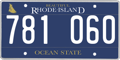 RI license plate 781060