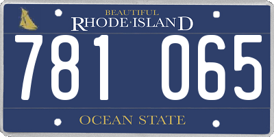 RI license plate 781065