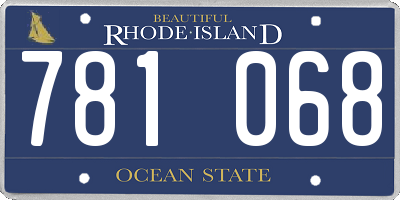 RI license plate 781068