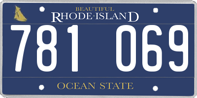 RI license plate 781069