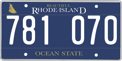 RI license plate 781070