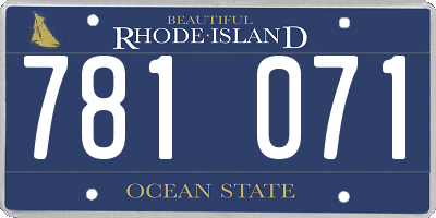 RI license plate 781071