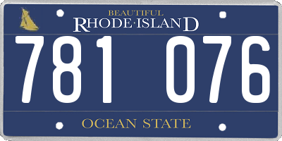 RI license plate 781076