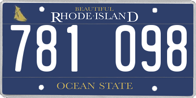RI license plate 781098