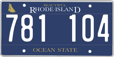 RI license plate 781104