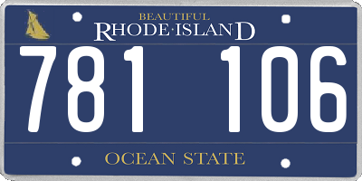RI license plate 781106