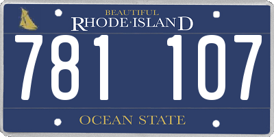 RI license plate 781107