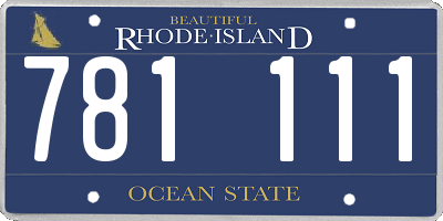 RI license plate 781111