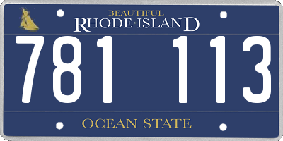 RI license plate 781113