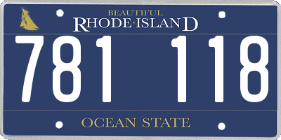 RI license plate 781118