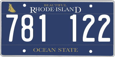 RI license plate 781122