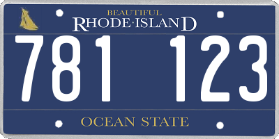 RI license plate 781123