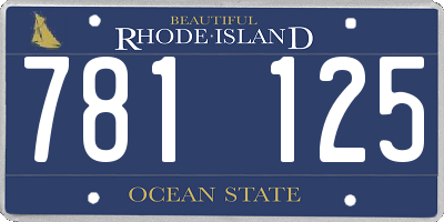 RI license plate 781125