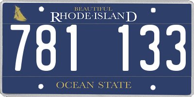 RI license plate 781133