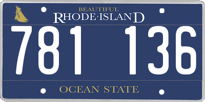 RI license plate 781136
