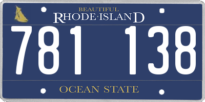 RI license plate 781138