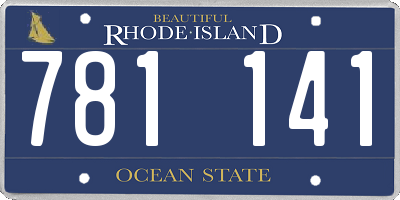 RI license plate 781141