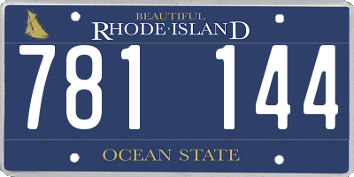 RI license plate 781144