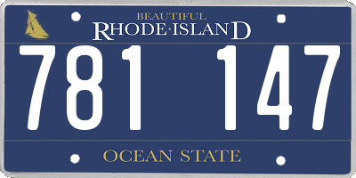 RI license plate 781147