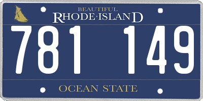 RI license plate 781149