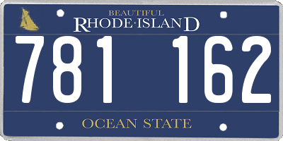 RI license plate 781162