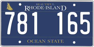 RI license plate 781165