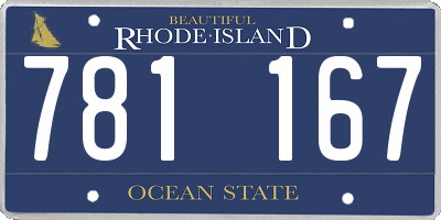 RI license plate 781167