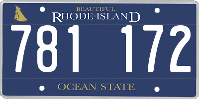 RI license plate 781172