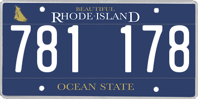 RI license plate 781178