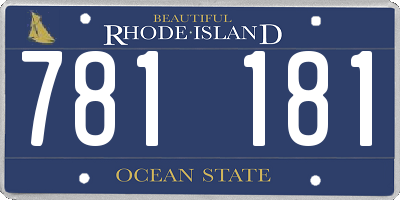 RI license plate 781181