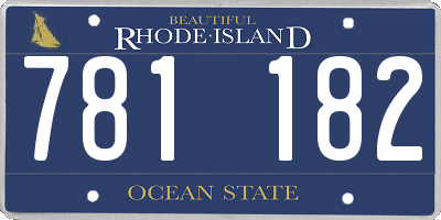 RI license plate 781182